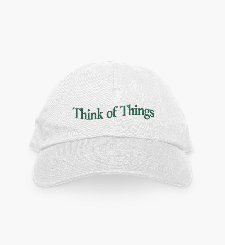 CAP-think of things - white green