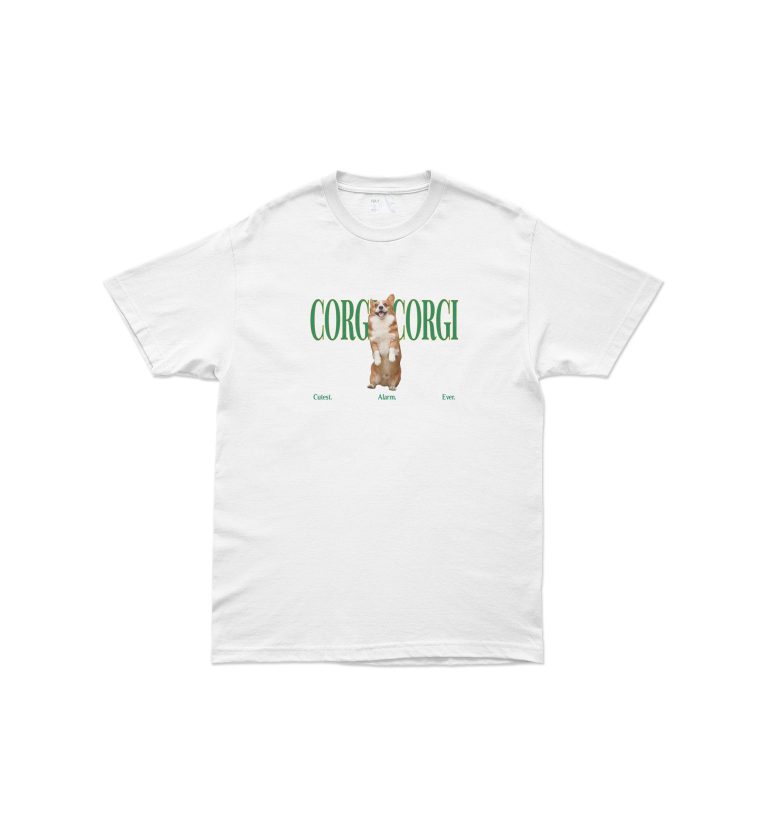 TSHIRT-corgi corgi - white