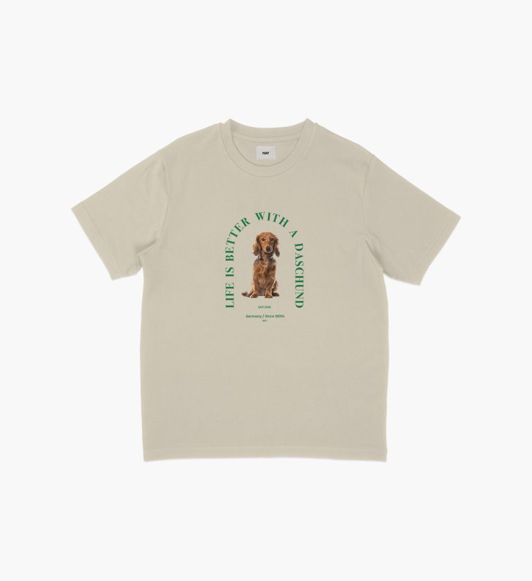 TSHIRT-Daschund - oatmeal